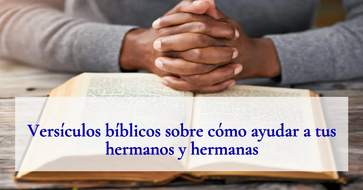 Versículos bíblicos sobre cómo ayudar a tus hermanos y hermanas