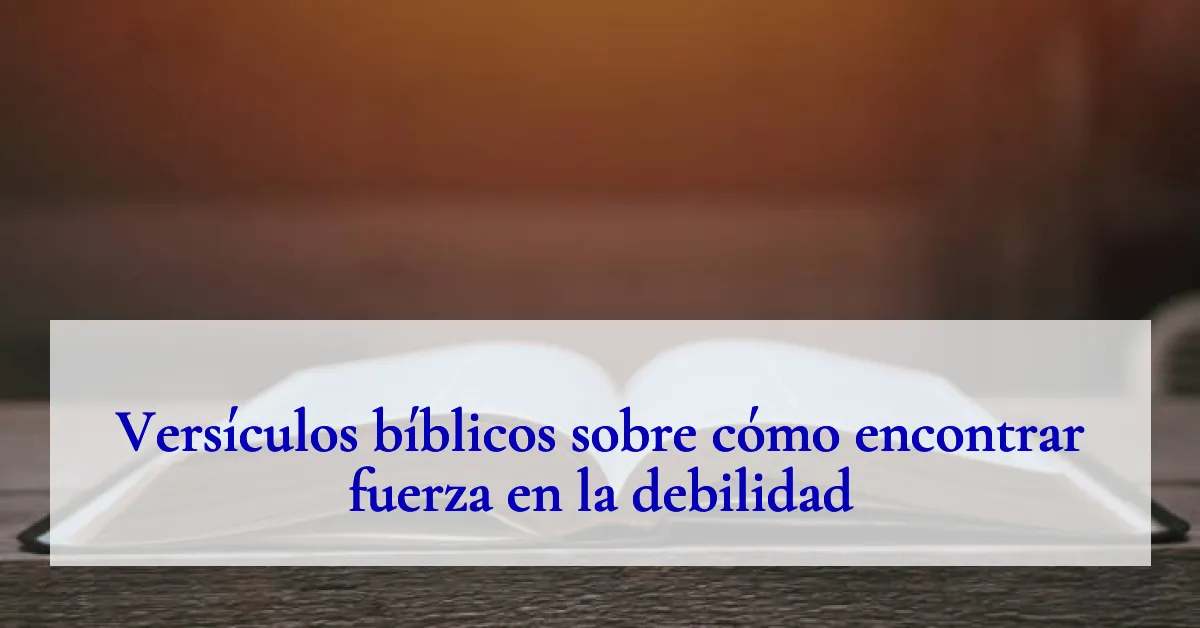 Versículos bíblicos sobre cómo encontrar fuerza en la debilidad