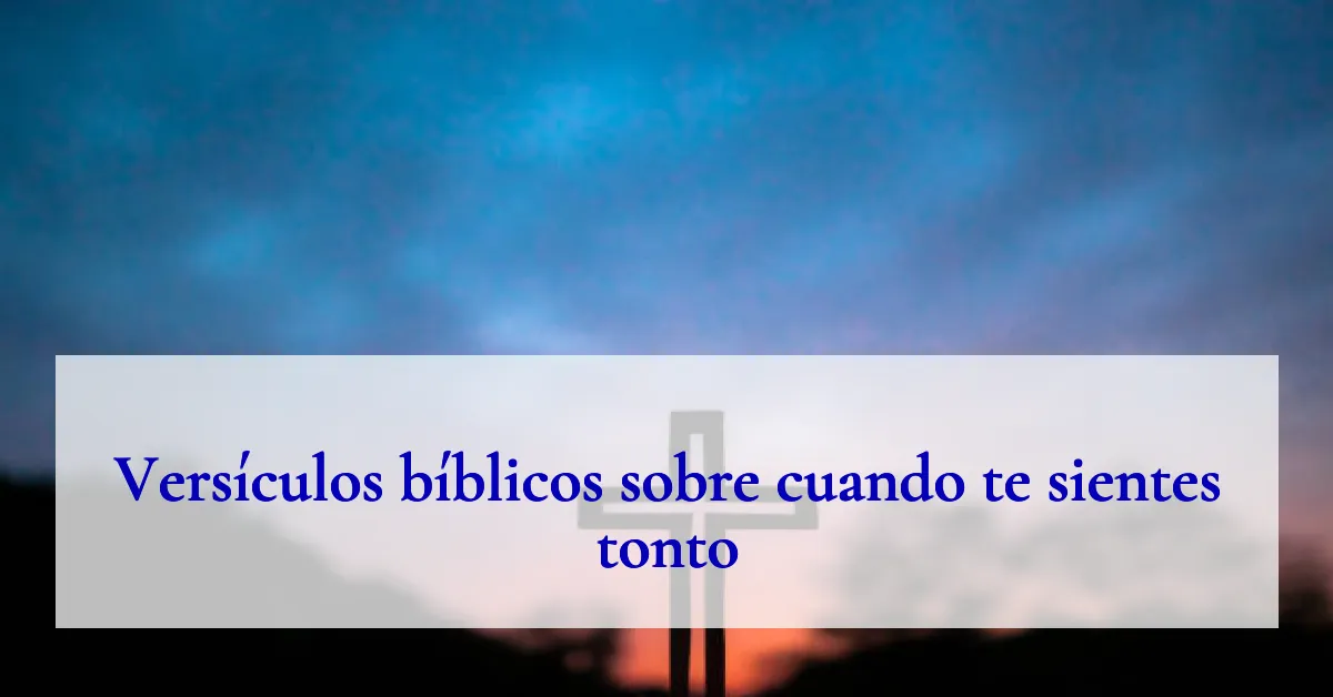 Versículos bíblicos sobre cuando te sientes tonto