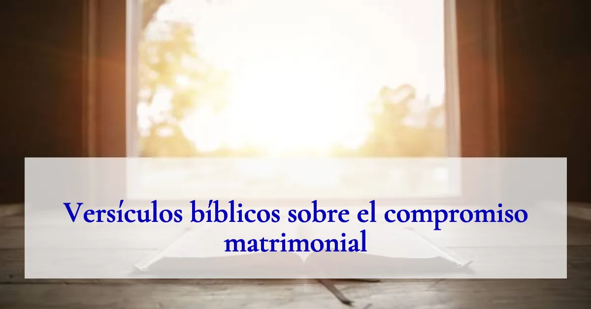 Versículos bíblicos sobre el compromiso matrimonial