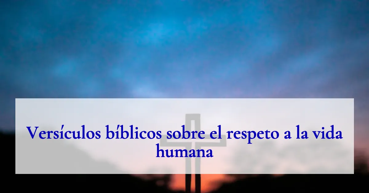 Versículos bíblicos sobre el respeto a la vida humana