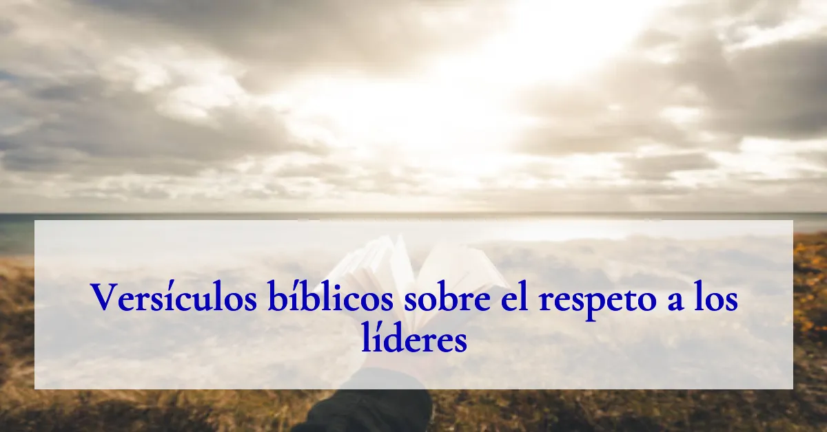 Versículos bíblicos sobre el respeto a los líderes