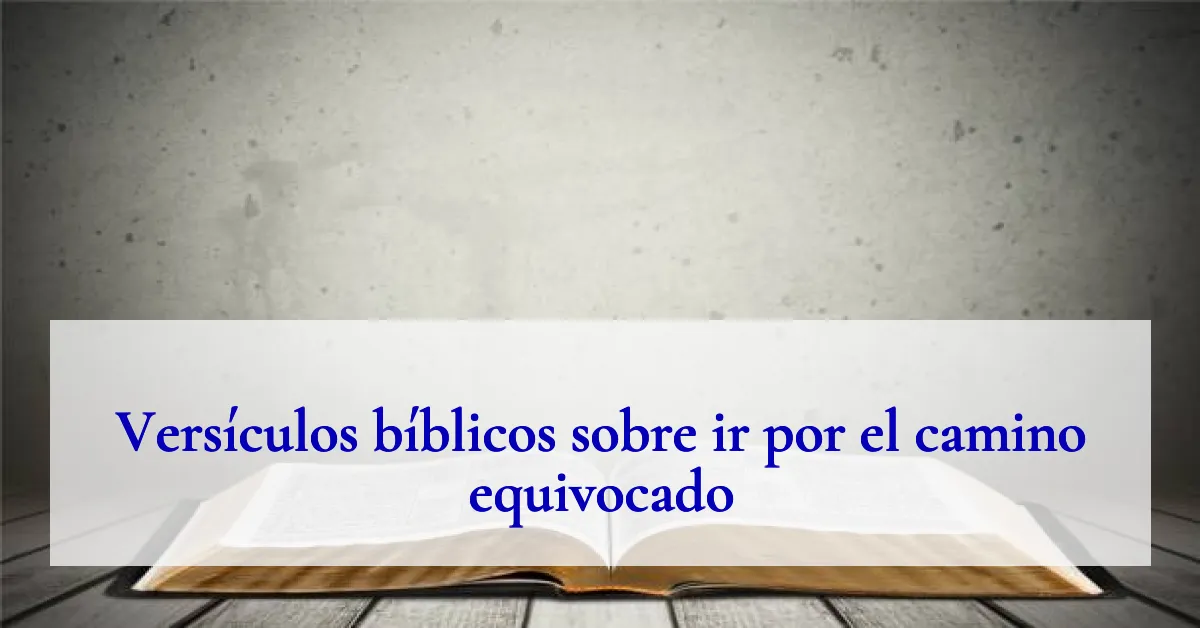 Versículos bíblicos sobre ir por el camino equivocado
