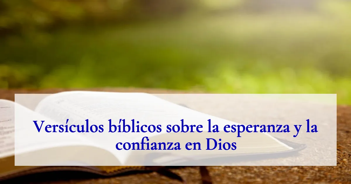 Versículos bíblicos sobre la esperanza y la confianza en Dios
