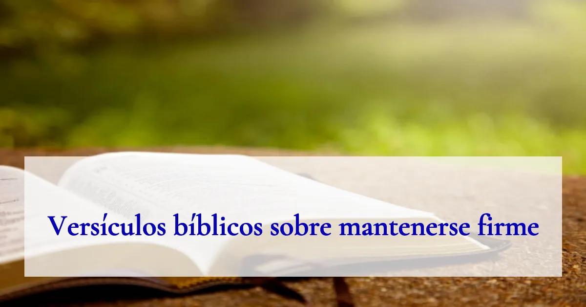 Versículos bíblicos sobre mantenerse firme