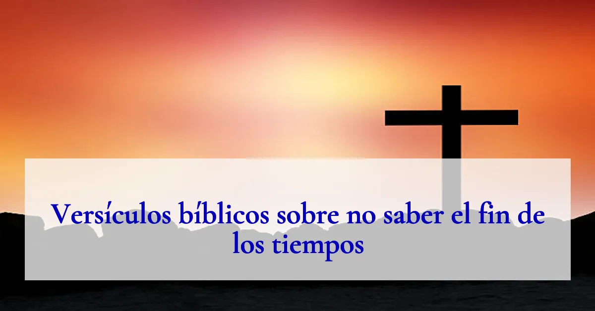 Versículos bíblicos sobre no saber el fin de los tiempos