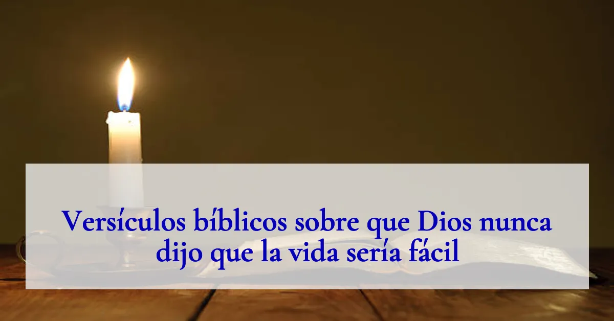 Versículos bíblicos sobre que Dios nunca dijo que la vida sería fácil