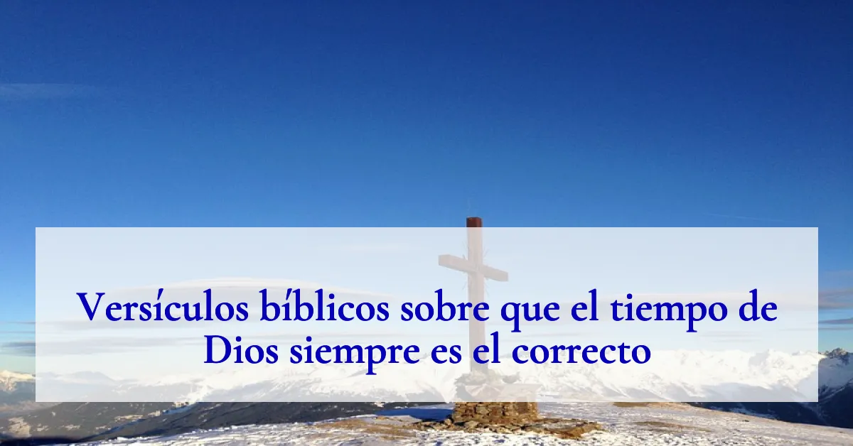 Versículos bíblicos sobre que el tiempo de Dios siempre es el correcto