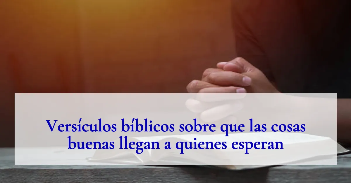 Versículos bíblicos sobre que las cosas buenas llegan a quienes esperan