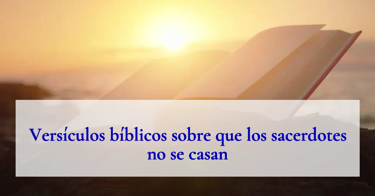 Versículos bíblicos sobre que los sacerdotes no se casan