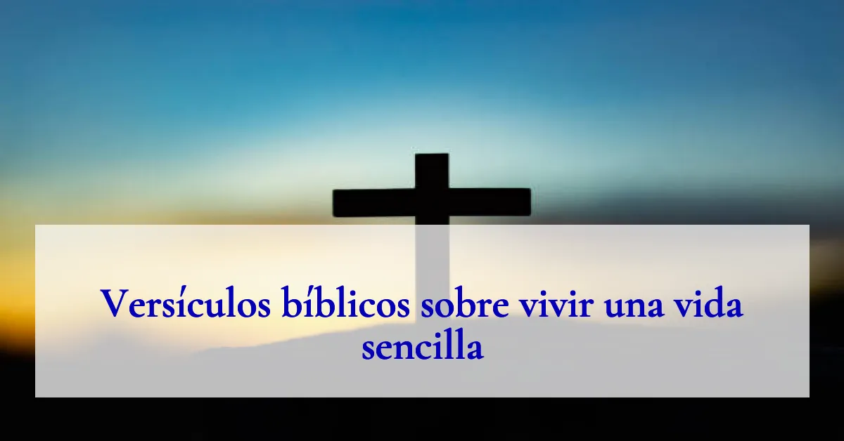 Versículos bíblicos sobre vivir una vida sencilla